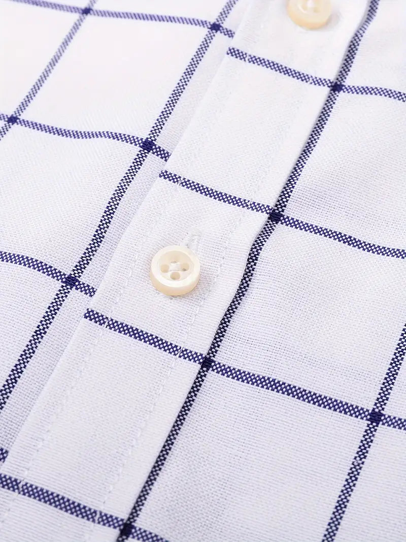 Camisa de Botão de Manga Curta Xadrez