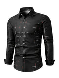 Camisa de Manga Comprida com Estampa Xadrez Moderna