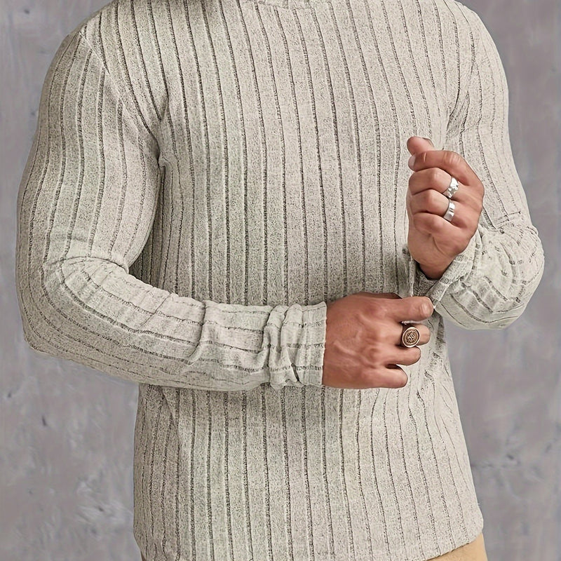 Camisa de Malha e Manga Comprida com Gola Redonda