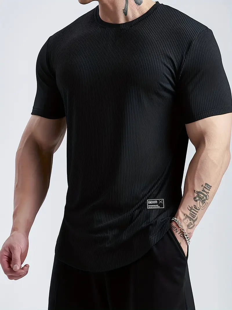 Camiseta Fitness de Malha Respirável e Elástica