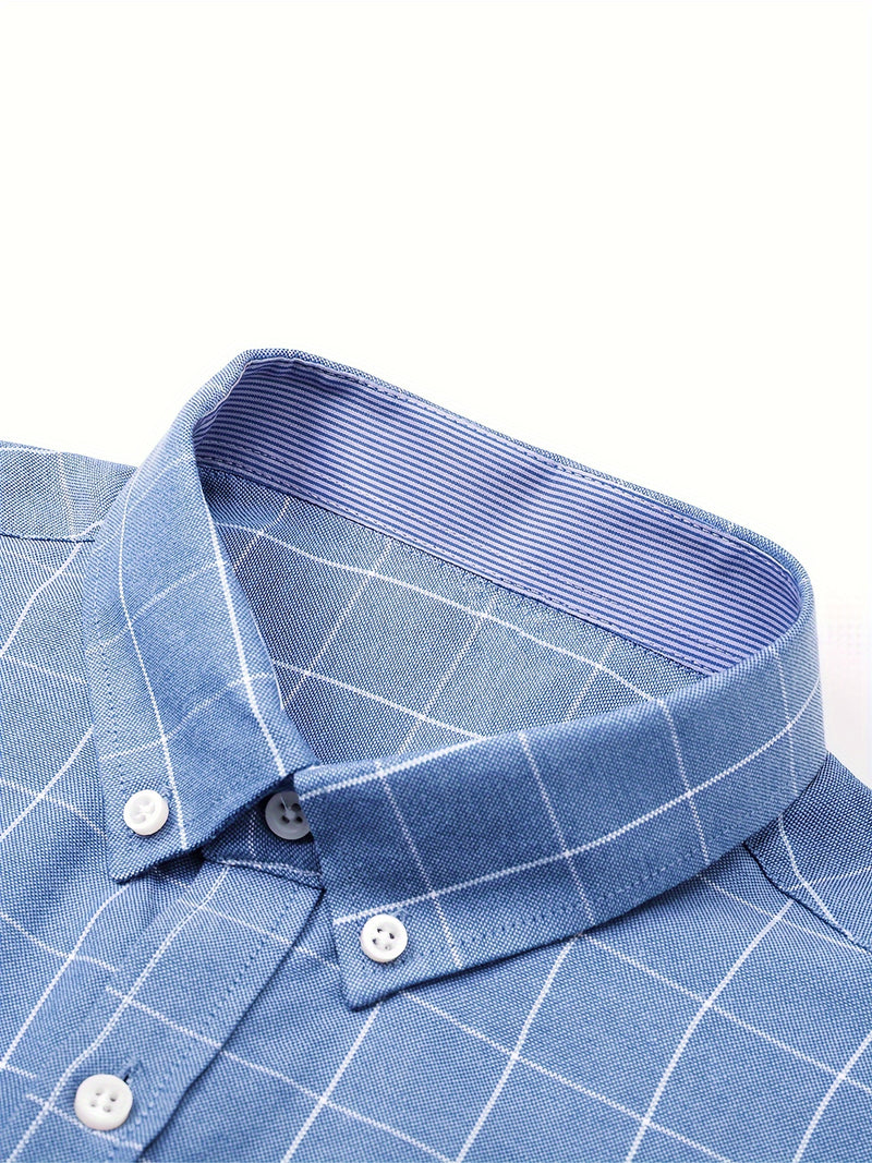 Camisa de Botão de Manga Curta Xadrez